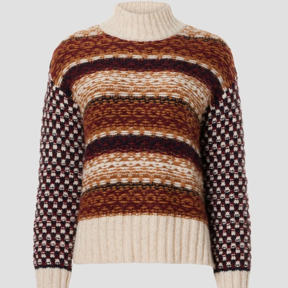 Veronica Beard Clary Sweater Alpaca Mock-neck Large - Picture 2 of 12